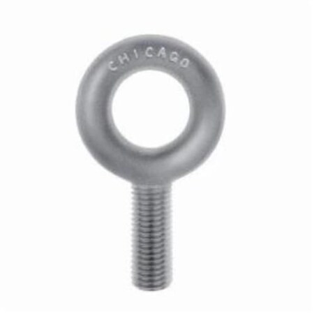 Chicago Hardware Machinery Eye Bolt 1/2"-13, 1-1/2 in Shank, 1-3/16 in ID, Stainless Steel, Plain 14220 5